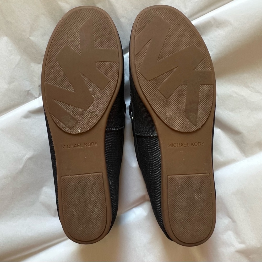 Michael Kors Daisy Dark Blue Denim Moccasin Flats Loafers Size 6.5 - Picture 5 of 5